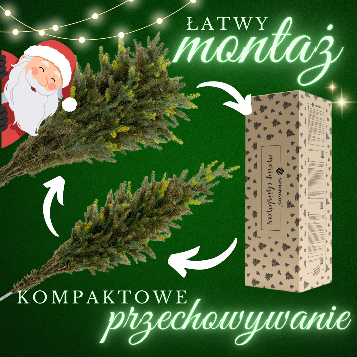 Mākslīgā eglīte Springos CT0205, dabīga egle 180 CM