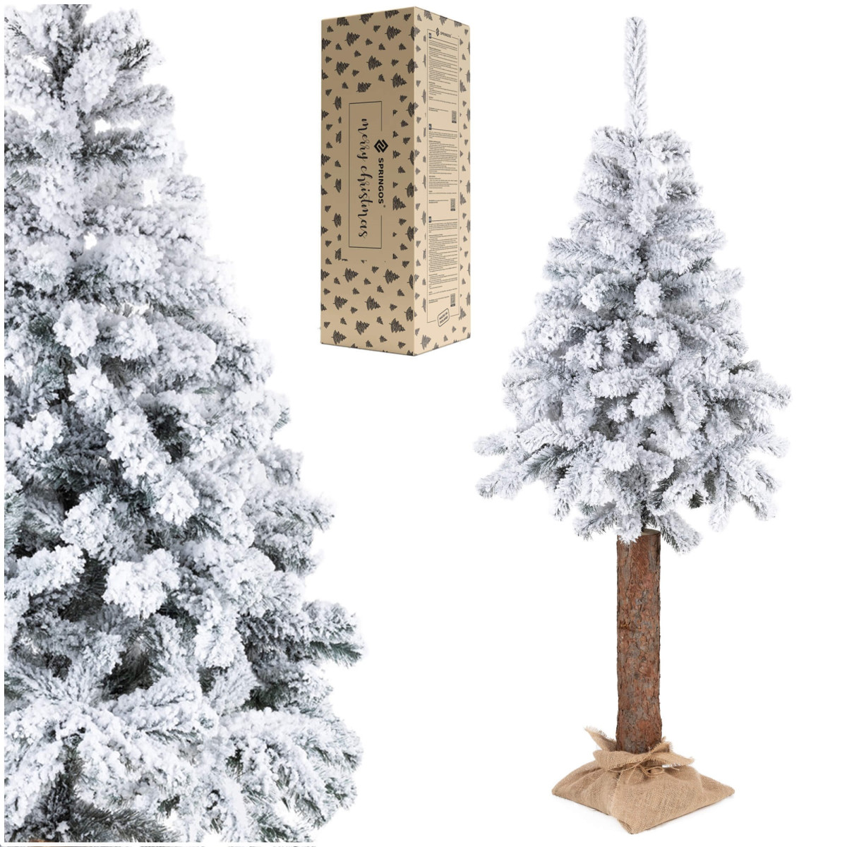 Mākslīgā eglīte ar sniegu Springos CT0202 uz stumbra 180cm