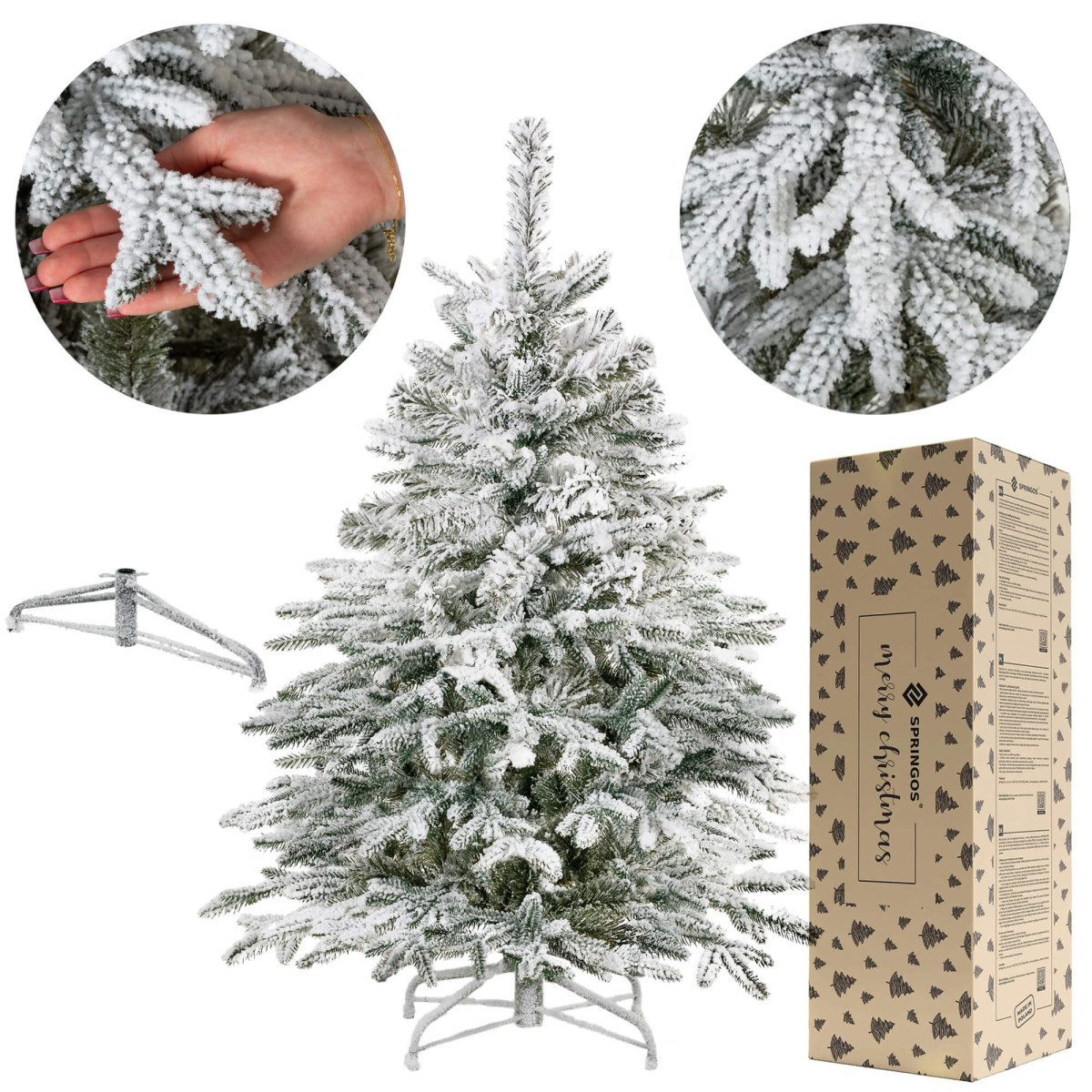 Mākslīgā eglīte ar sniegu Springos CT0222, LUX 120cm
