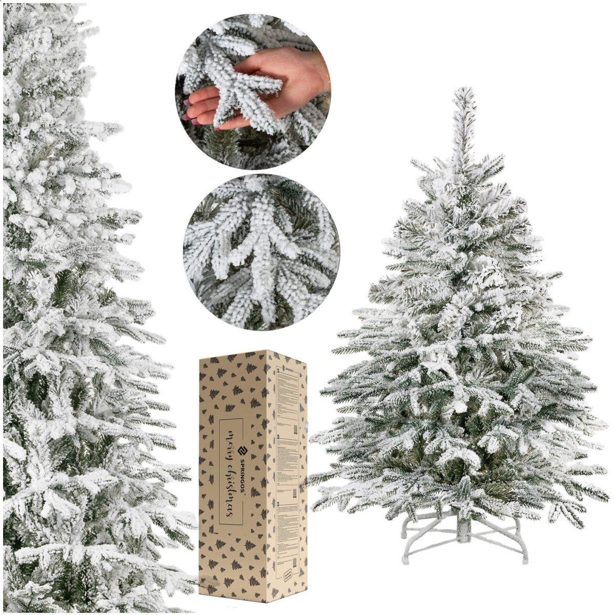 Mākslīgā eglīte ar sniegu Springos CT0222, LUX 120cm