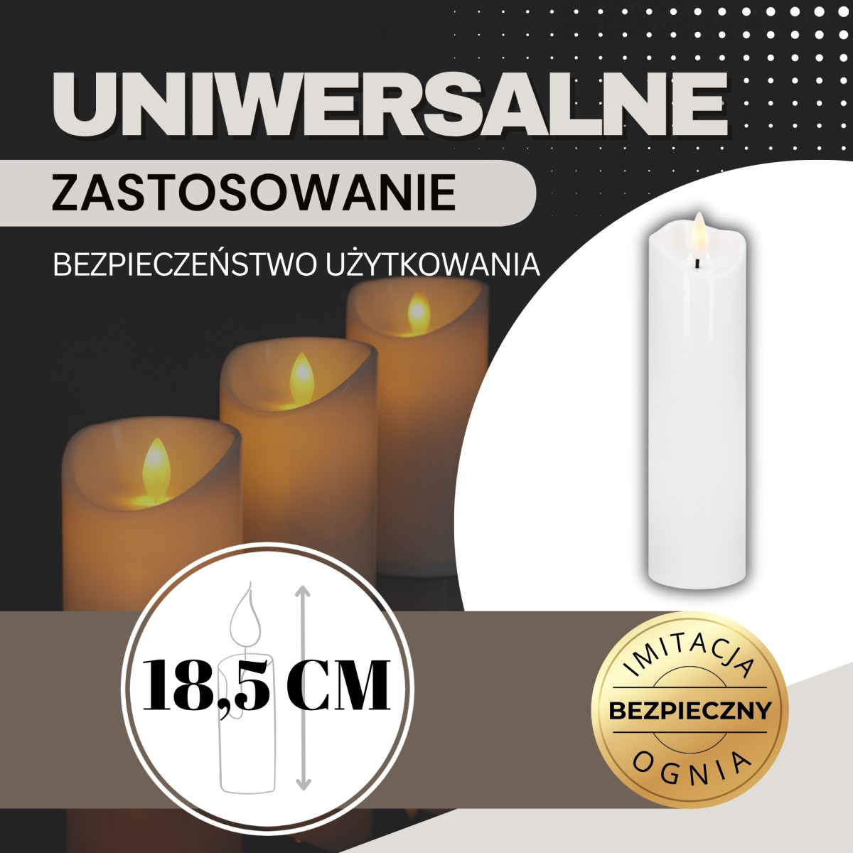 LED svece Springos HA7553, 17,5 X 5 CM