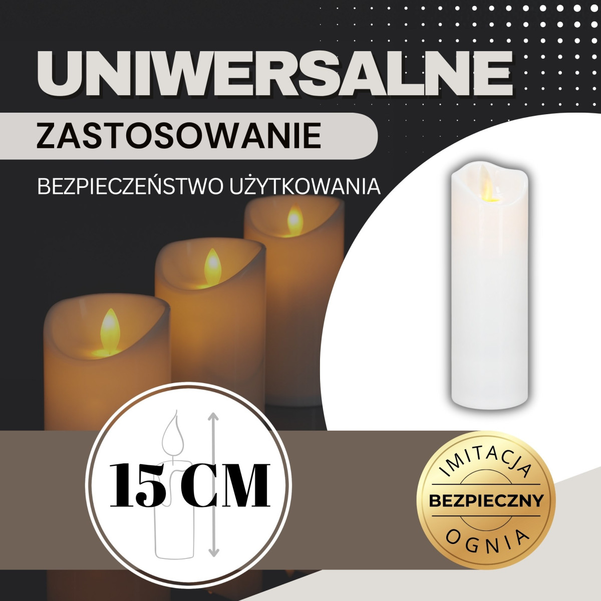 LED svece Springos HA7555, 15 X 5 CM