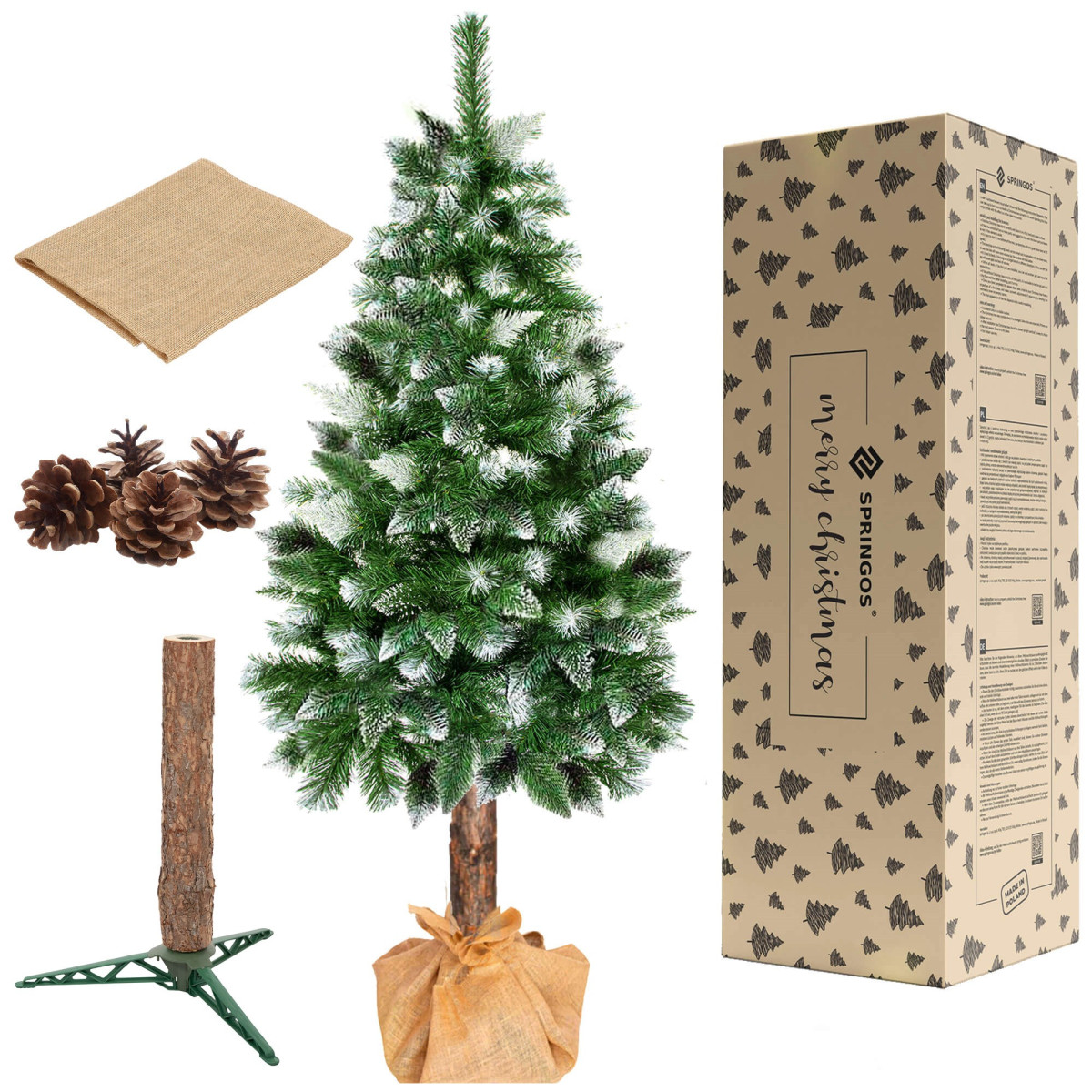Mākslīgā eglīte uz stumbra Springos CT0262, Dimanta 220cm