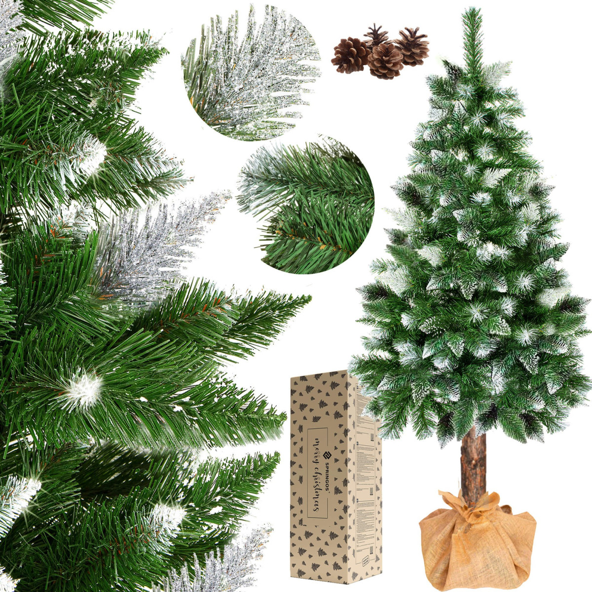 Mākslīgā eglīte uz stumbra Springos CT0262, Dimanta 220cm
