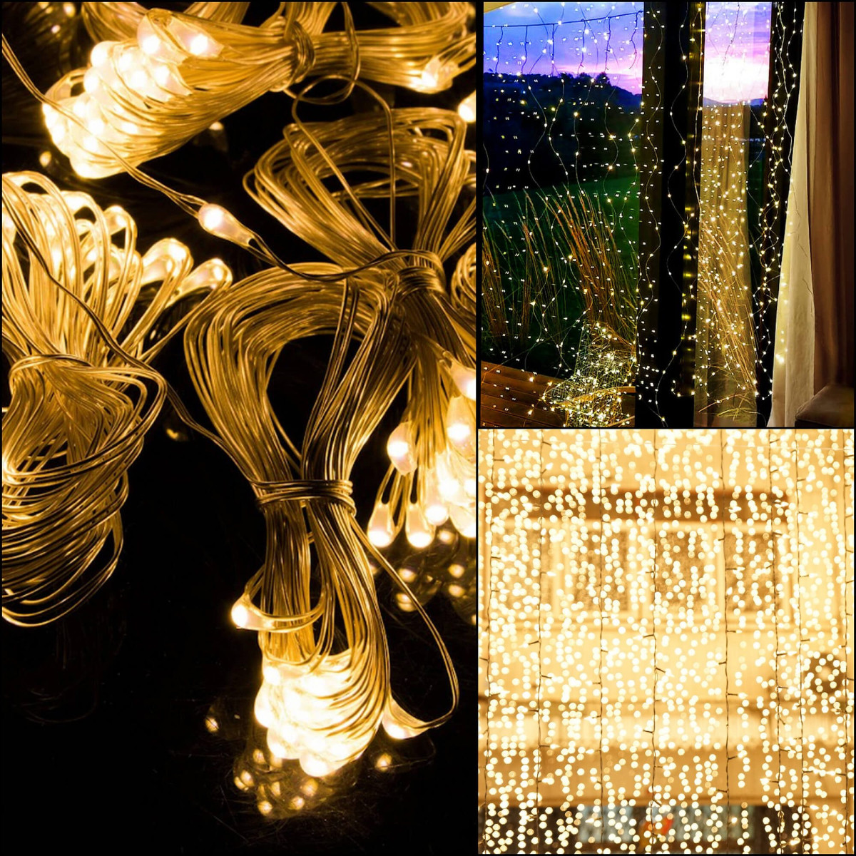 Ziemassvētku LED lampiņas Springos CL4043,  1000 mikro LED, 100 m, silti baltas