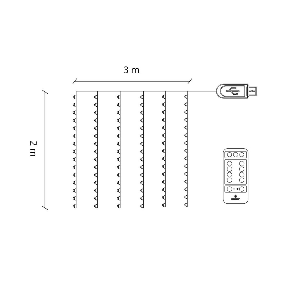 Ziemassvētku lampiņas Springos 200 LED  CL4097