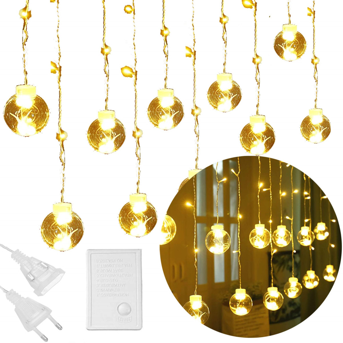 Ziemassvētku LED lampiņu aizkars Springos CL4045