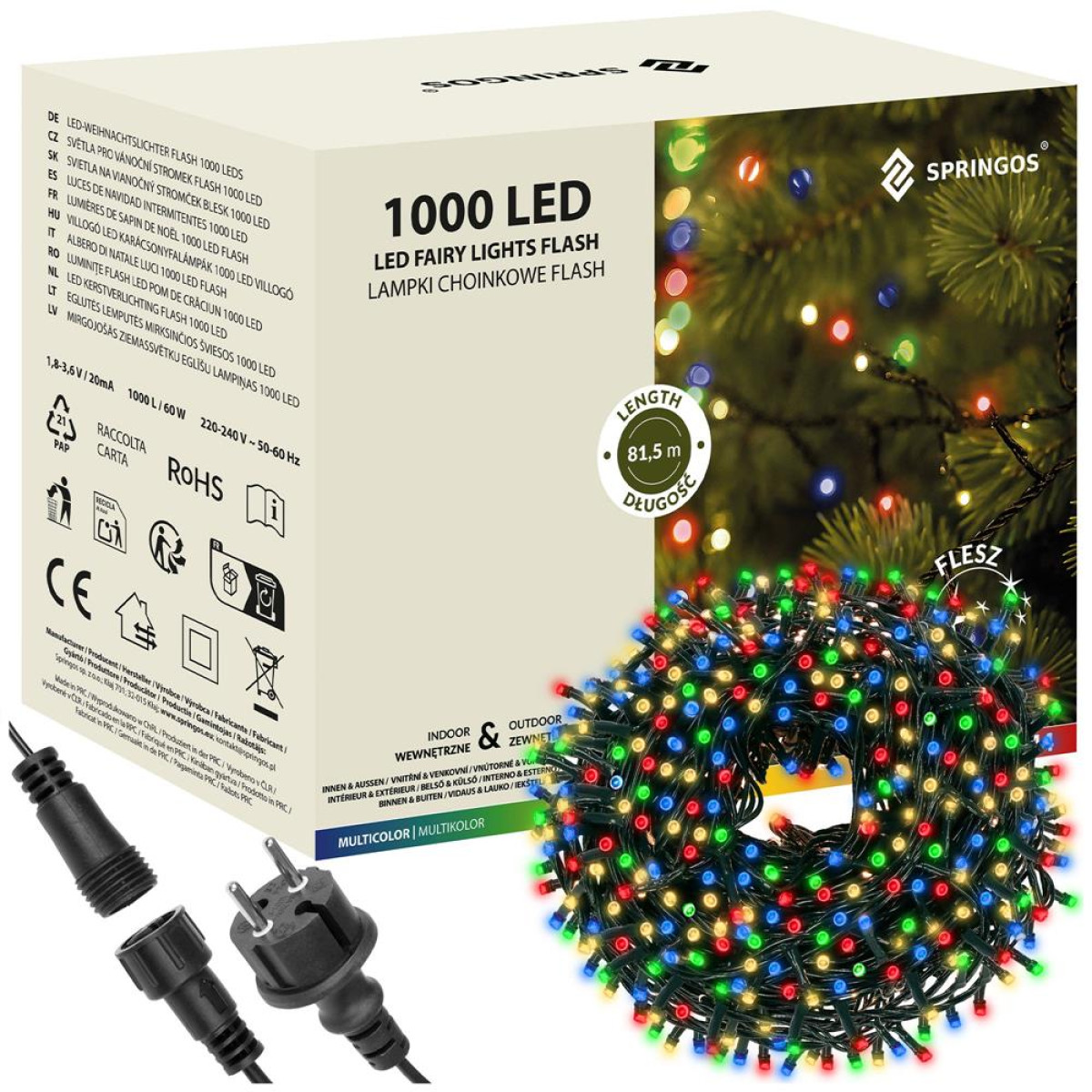 Ziemassvētku lampiņas Springos CL1009, 1000LED