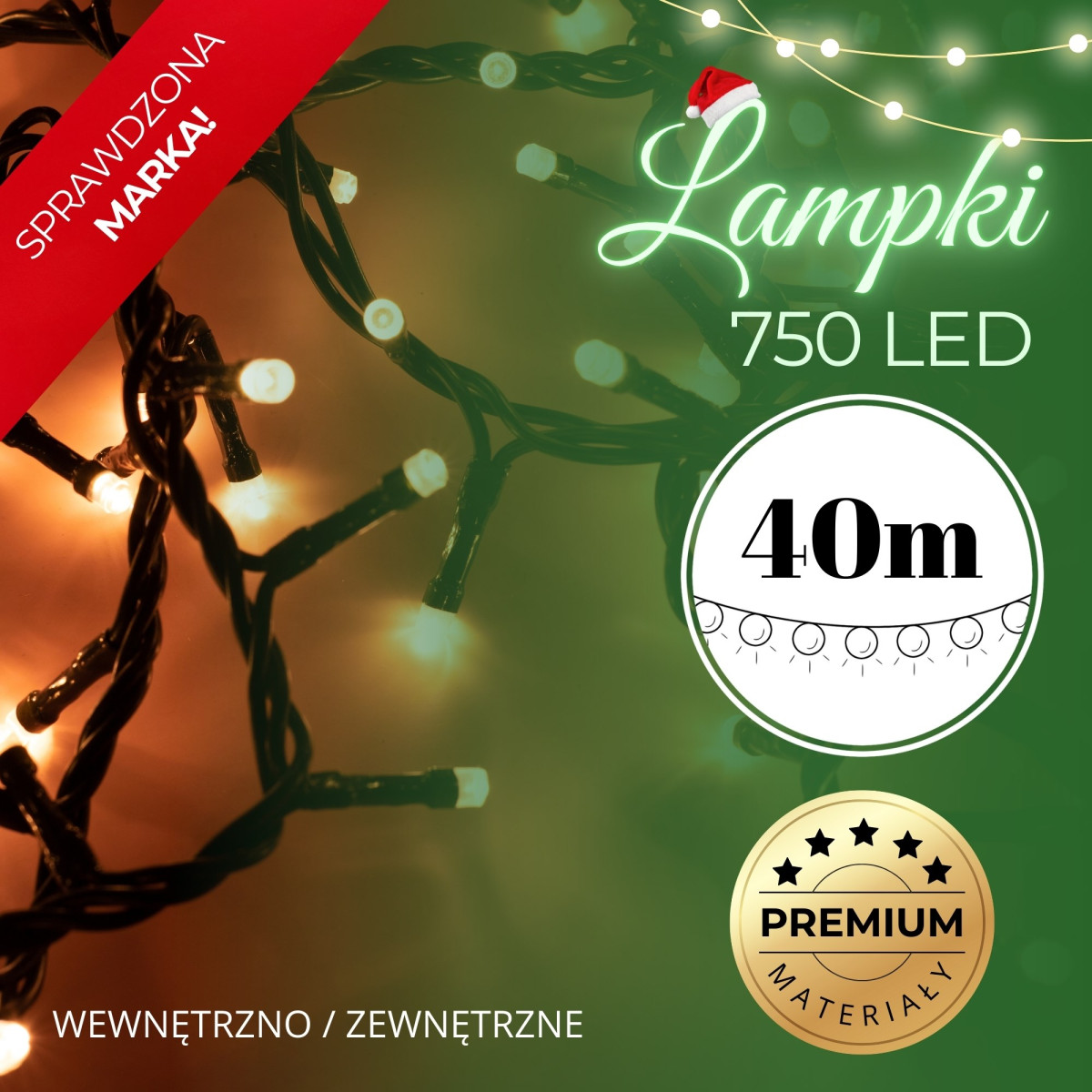 Ziemassvētku lampiņas Springos CL0546, 750 LED