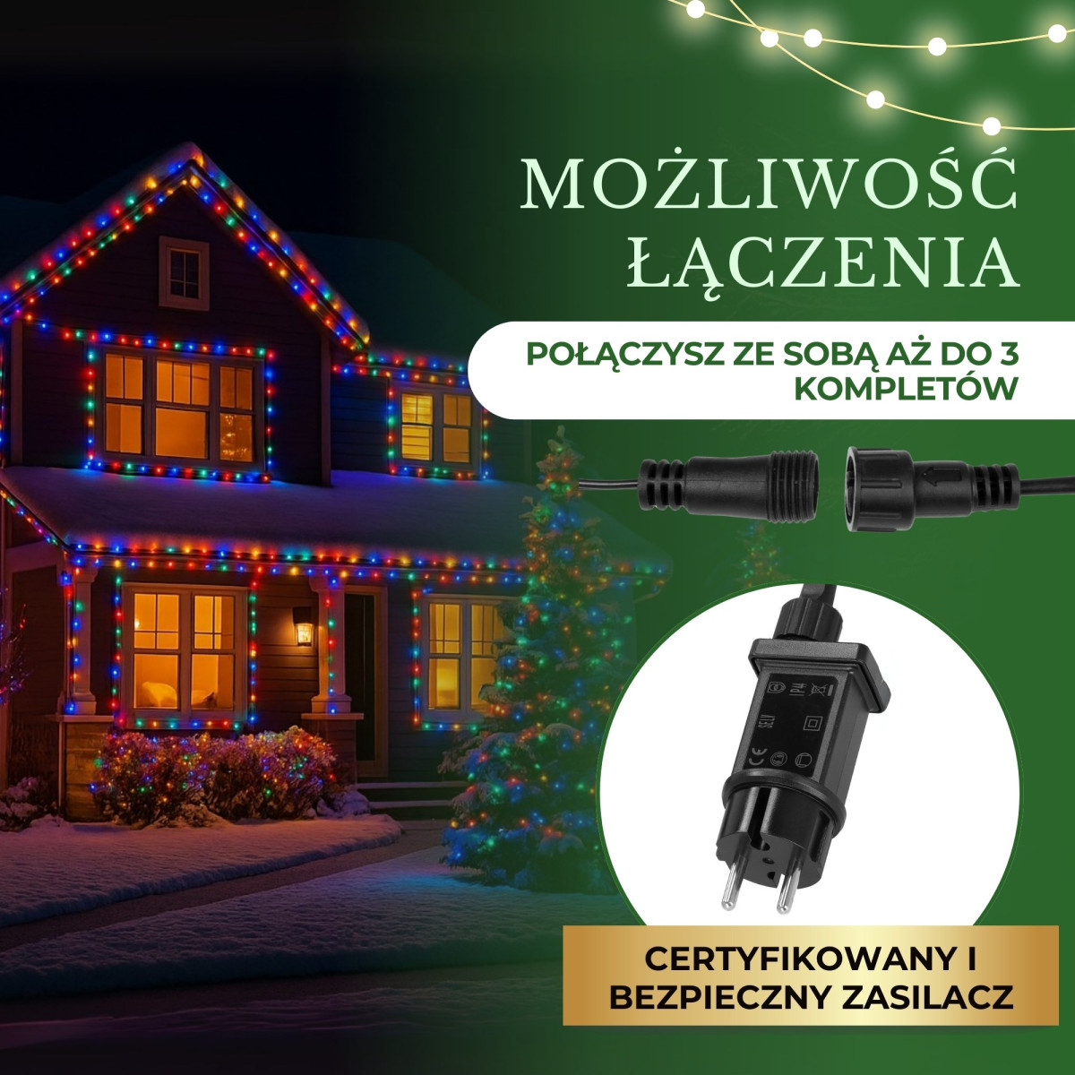 Ziemassvētku lampiņas Springos CL0545, 500 LED