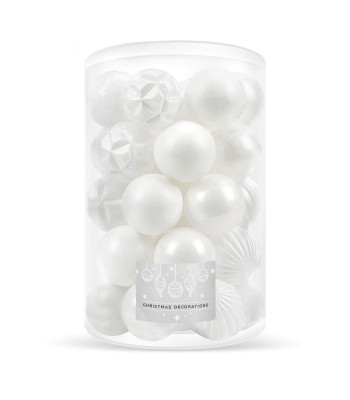 Ziemassvētku eglīšu rotājumu komplekts Springos CA0878, 8 cm, 30 gab.