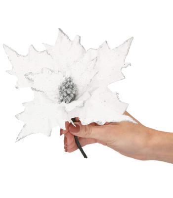 Ziemassvētku dekorācija- puansetijas zieds Springos CA0720, 26 cm