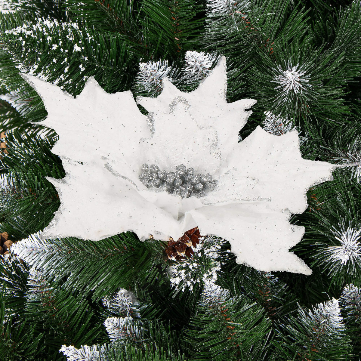 Ziemassvētku dekorācija- puansetijas zieds Springos CA0720, 26 cm