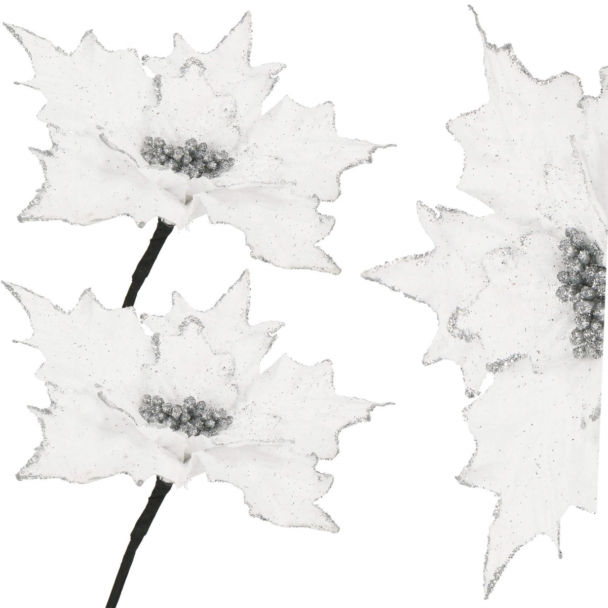 Ziemassvētku dekorācija- puansetijas zieds Springos CA0720, 26 cm