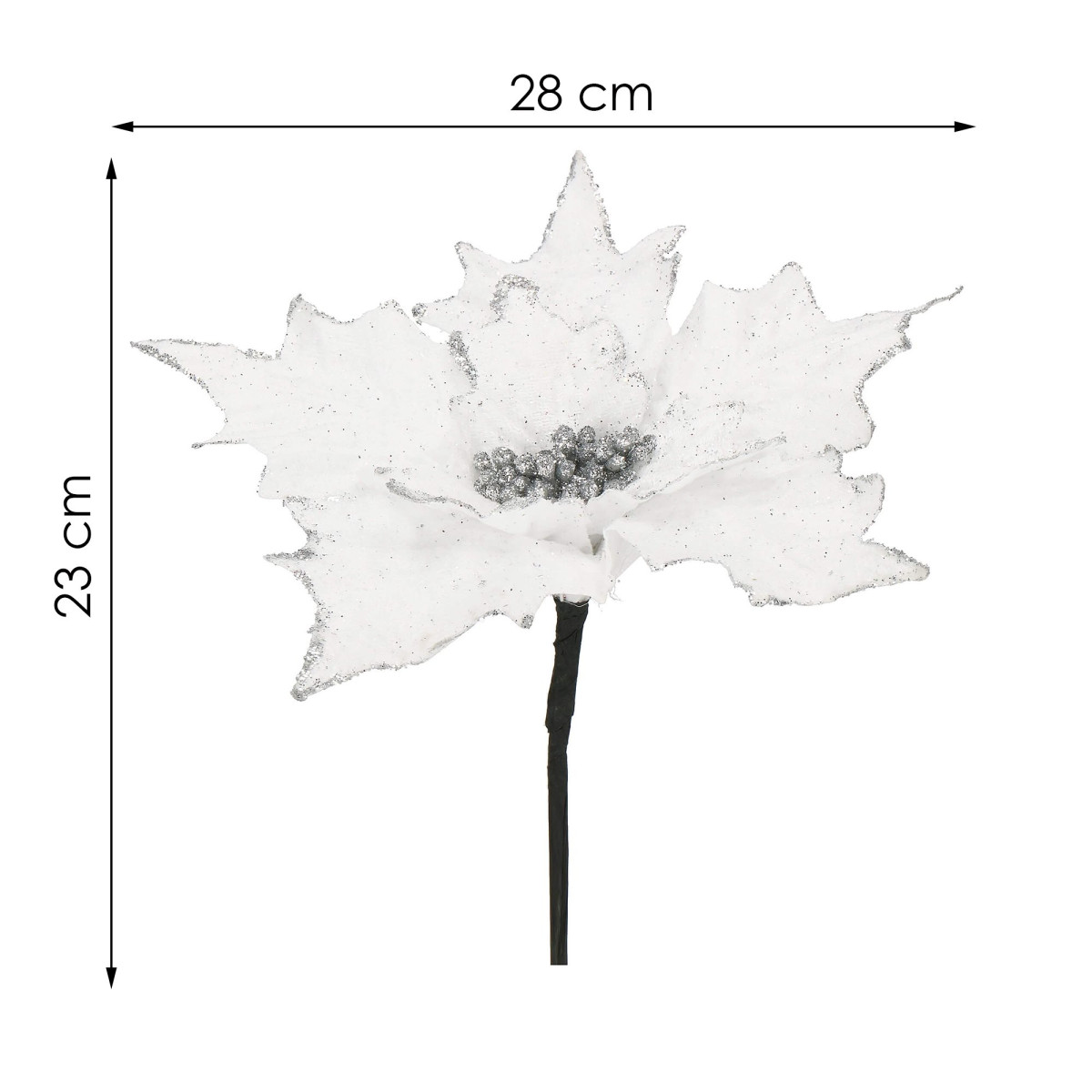 Ziemassvētku dekorācija- puansetijas zieds Springos CA0720, 26 cm