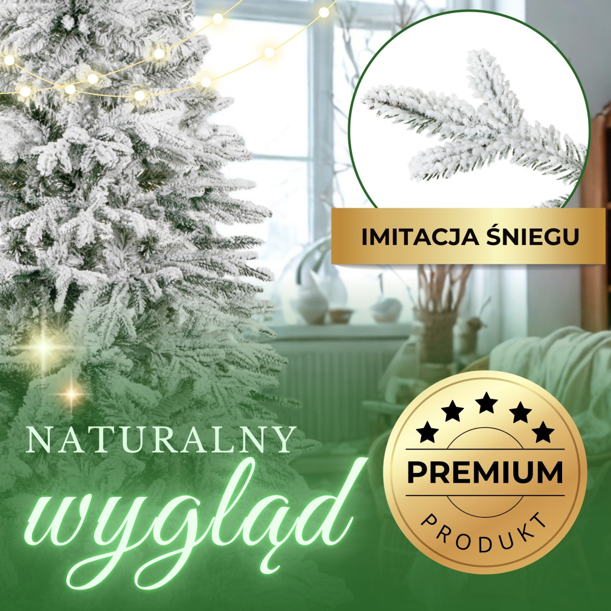 Makslīga eglīte Springos CT0225, KALNU EGLE LUX 220 CM