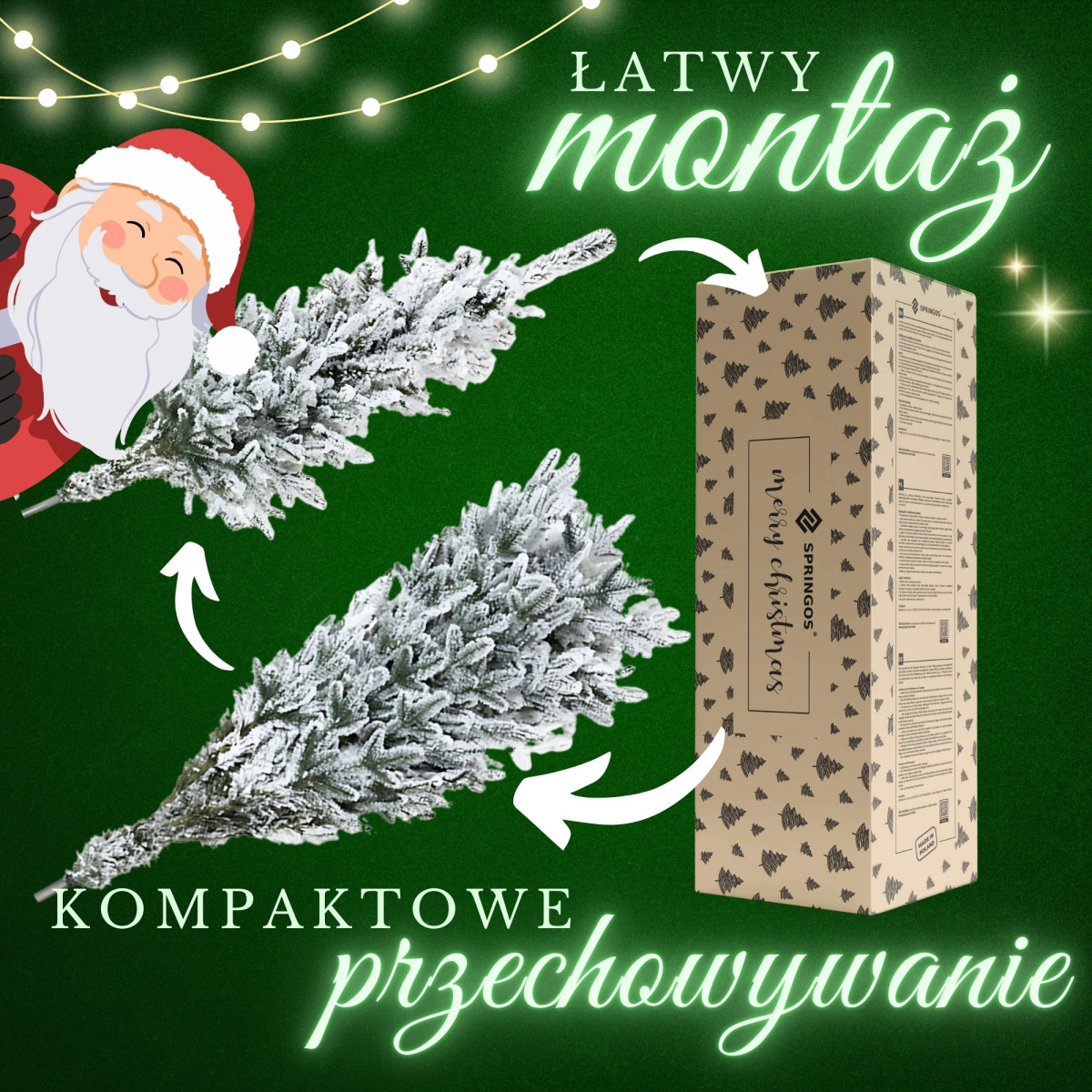 Mākslīgā eglīte Springos CT0224, KALNU EGLE LUX 180 CM