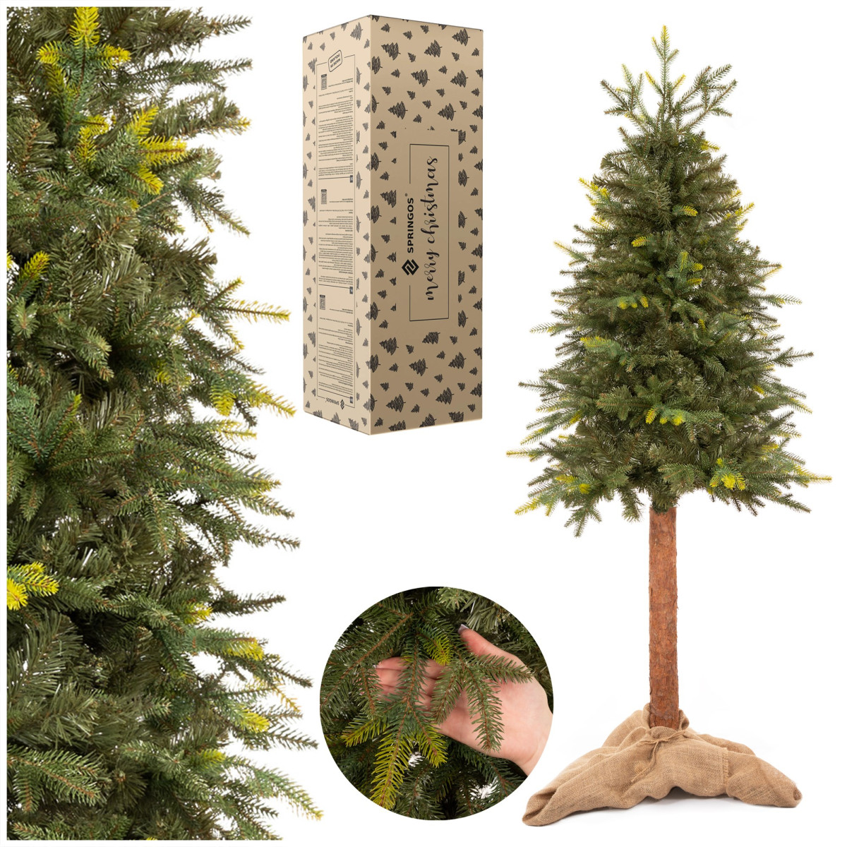 Mākslīgā eglīte Springos CT0199, PRIEDE UZ STUMBRA 180 CM