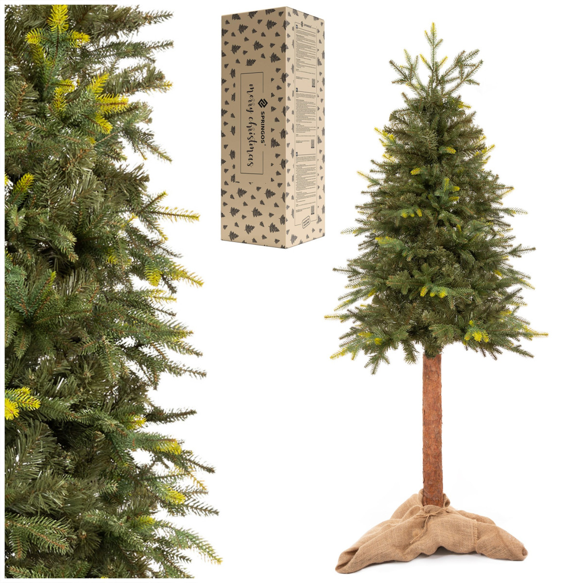 Mākslīgā eglīte Springos CT0199, PRIEDE UZ STUMBRA 180 CM