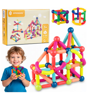 Magnētiskais konstruktors 128 daļas Springos KG0050