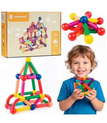 Magnētiskais konstruktors 100 daļas Springos KG0051