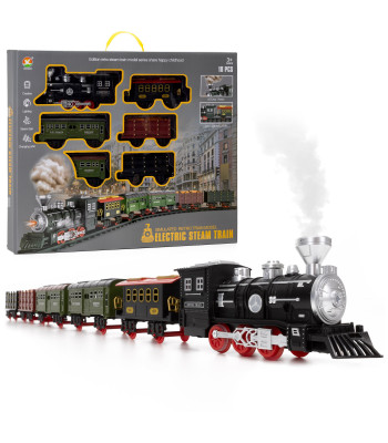 Rotaļu dzelzceļa komplekts ar lokomotīvi un efektiem Springos KG0053