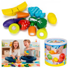 Koka rotaļlietu komplekts - augļu un dārzeņu “griešanas” spēle Springos KG0058