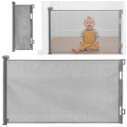 Drošības barjera kāpnēm 80 cm, rullo žalūzijas durvīm, aizsargājošas, pelēkas