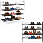 Apavu plaukts, 4 līmeņu apavu plaukts, metāla skapis ar plauktiem, 75x72x28 cm, melns