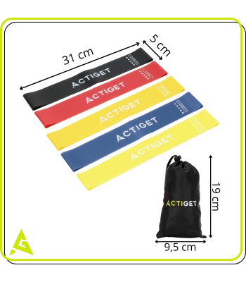 Pretestības gumiju komplekts vingrošanai 5 gab. ACT0104
