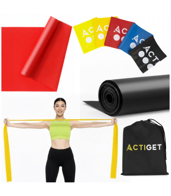 Pretestības gumiju komplekts vingrošanai 5 gab. ACT0106