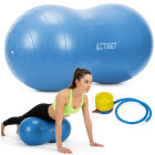 Inflatabla pupiņu bumba rehabilitācijai 85 cm, ar pumpi vingrinājumiem, zila