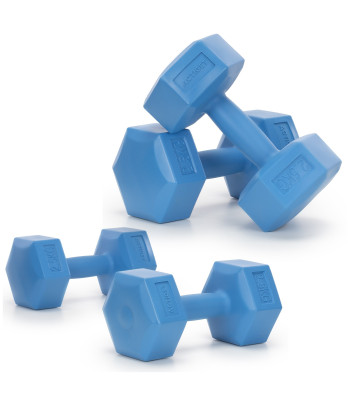 Sešstūra hanteles 2x2,5 kg komplekts fitnesa vingrinājumiem