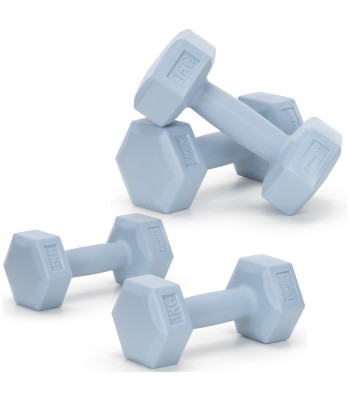 2x1kg sešstūra hanteles fitnesa vingrinājumiem