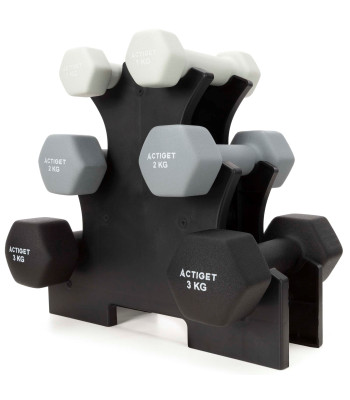 Hanteļu komplekts ar statīvu