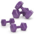 2x2kg sešstūra hanteles fitnesa vingrinājumiem, 2 gab. komplekts, violets