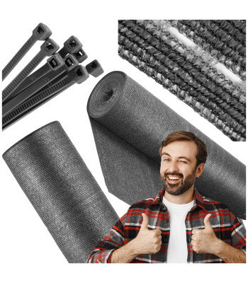 noēnojuma tīkls gaiši antracīta 140 g/m² 1,5 x 10 m sn0070