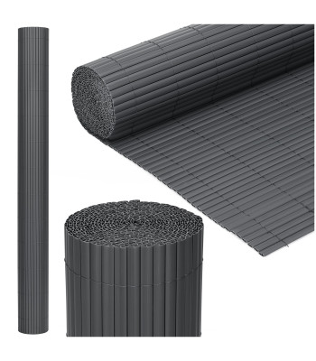 Balkona pārsegs 500 x 180 cm, pvc maskēšanas paklājs žogam un terasei, tumši pelēks