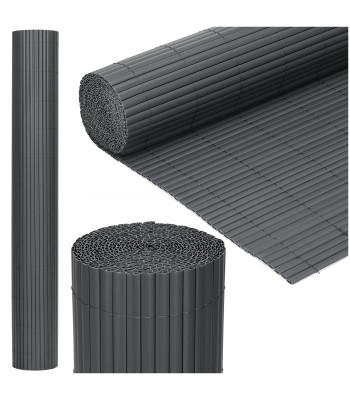 PVC balkona aizsegs 500x140 cm balkonam, terasei un žogam, tumši pelēks