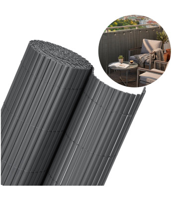 PVC balkona aizsegs 400 x 100 cm, tumši pelēks – Springos®