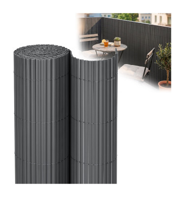 pvc privātuma aizsega paklājs balkonam, terasei un žogam Springos® 300 x 100 cm, tumši pelēks