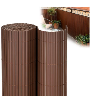 PVC privātuma aizsegs balkonam, terasei un žogam Springos, 500 x 100 cm, brūns