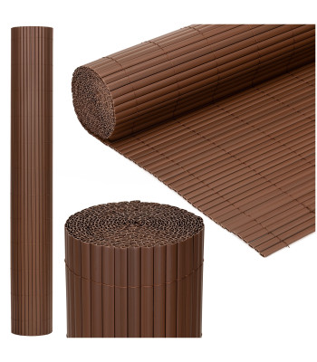 Brūns PVC maskēšanas paklājs balkonam, terasei un žogam, 500 x 120 cm