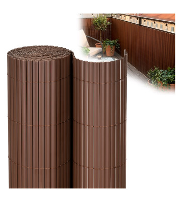 PVC balkona aizsegs 400 x 100 cm terasei, žogam un dārzam, brūns