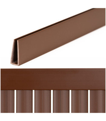 Brūns pvc pārsega profils balkonam, terasei un žogam, 100 cm
