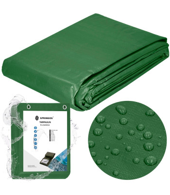 Brezents 2 x 3 m, tumši zaļš/sudraba, 120 g/m², Springos® GA2137