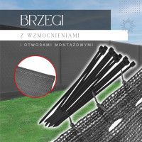 Gaiši antracīta ēnošanas tīkls 185 GSM 1,5 x 25 m, 100 stiprinājumi SN0063
