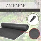 Gaiši antracīta ēnošanas tīkls Springos 140 g/m², 1,5 x 25 m, ar 100 stiprinājumiem sn0065