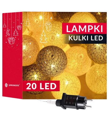 Ziemassvētku LED lampiņu virtene Springos CL0151, 20 LED