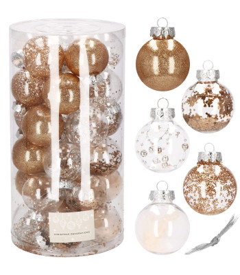 Ziemassvētku bumbiņas Springos CA0884 6cm 30gab